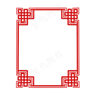 手绘新年中国结边框,免抠元素