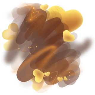 褐色炫彩黄色心