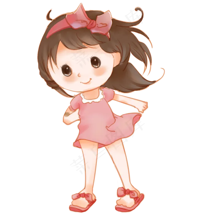 卡通可爱的小女孩(1000X1000(DPI:300))psd模版下载