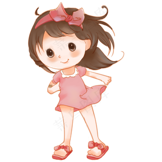 卡通可爱的小女孩