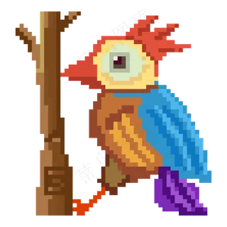 像素风格啄木鸟