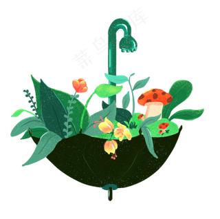 二十四节气谷雨雨伞