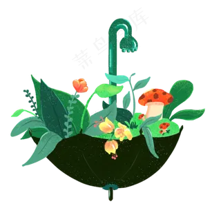 二十四节气谷雨雨伞