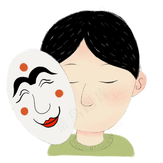 戴面具的卡通人免抠图