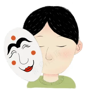 戴面具的卡通人免抠图