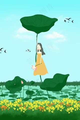 绿色系立夏荷花满塘开