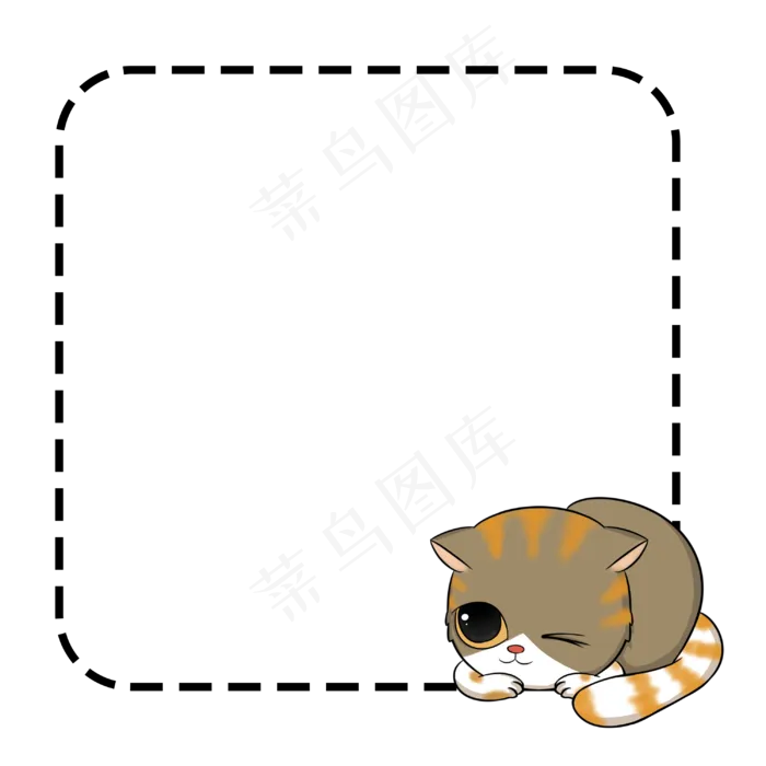 手绘橙色可爱猫咪电商边框(3000X3000(DPI:300))psd模版下载