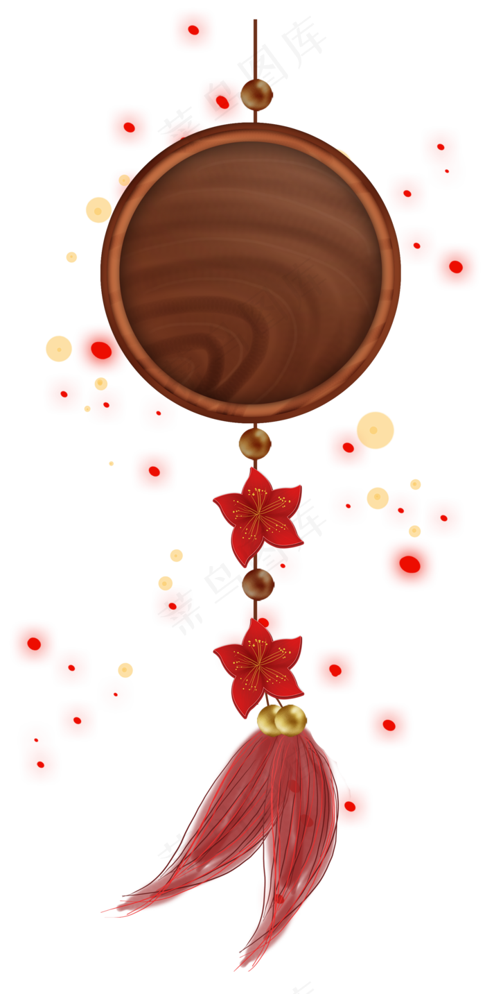 新年许愿中式梅花木纹标题框,免抠元素