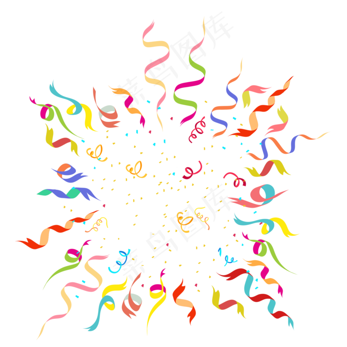 节日庆祝派对礼花丝带碎片(2000X2000(DPI:300))psd模版下载
