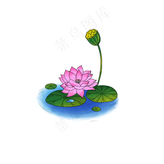 荷花荷叶装饰免扣