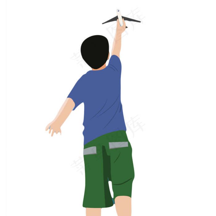 小男孩放飞机(1000X1000(DPI:300))psd模版下载