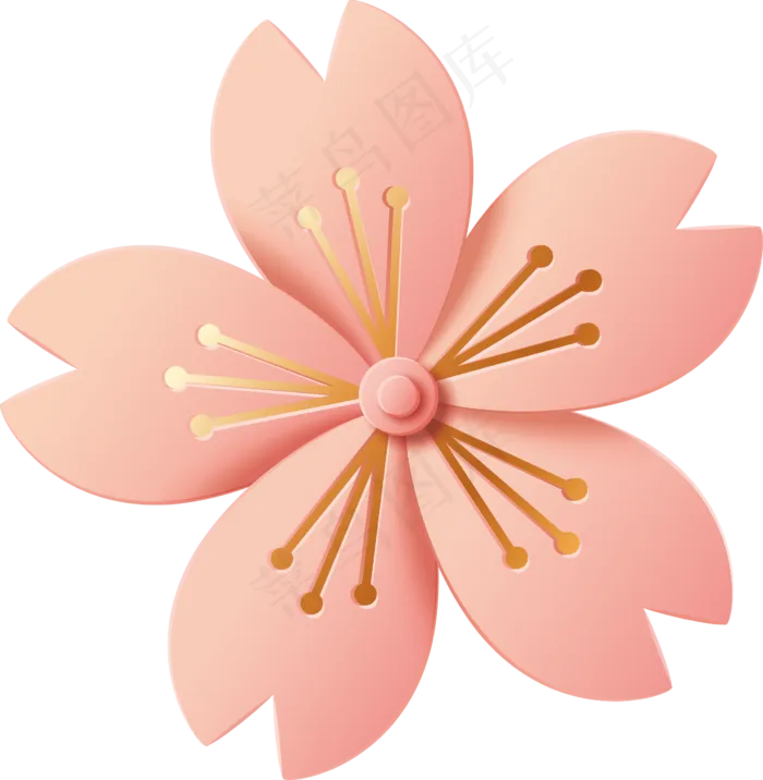 粉色新式雕花樱花,免抠元素(232X174)eps,ai矢量模版下载