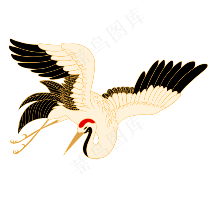 灰色创意仙鹤元素,免抠元素