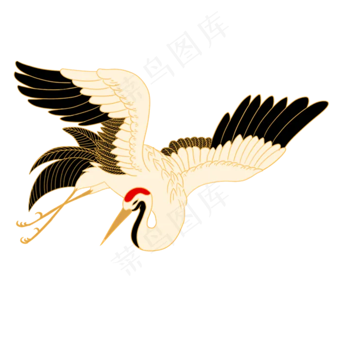 灰色创意仙鹤元素,免抠元素