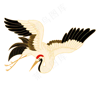 灰色创意仙鹤元素,免抠元素