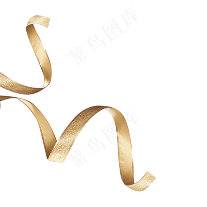金色创意弯曲飘带丝带,免抠元素