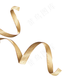 金色创意弯曲飘带丝带,免抠元素