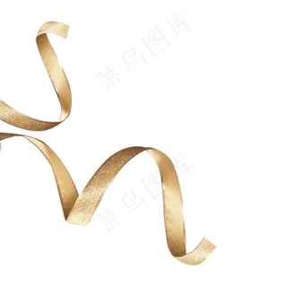 金色创意弯曲飘带丝带,免抠元素