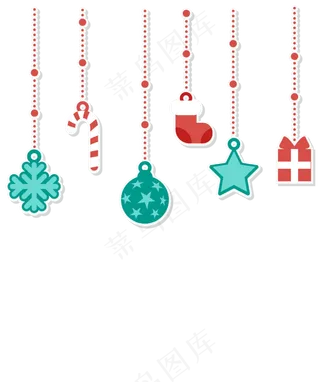 圣诞节日彩球挂饰,免抠元素