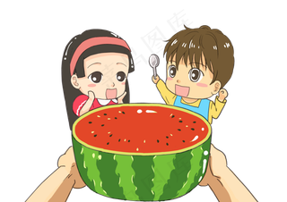 吃西瓜人物