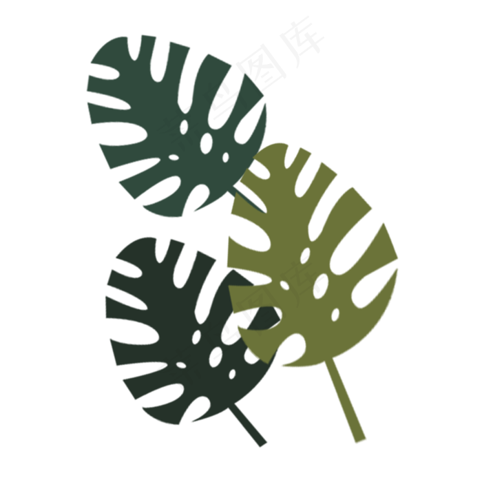 卡通绿色树叶下载