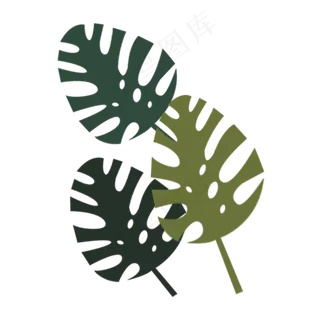 卡通绿色树叶下载