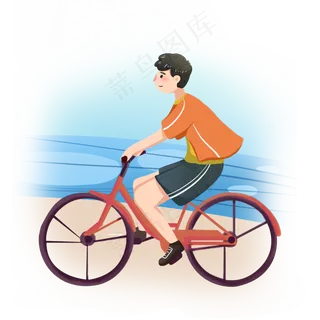 夏至男孩海边骑车PNG 夏至男孩海边骑车PNG