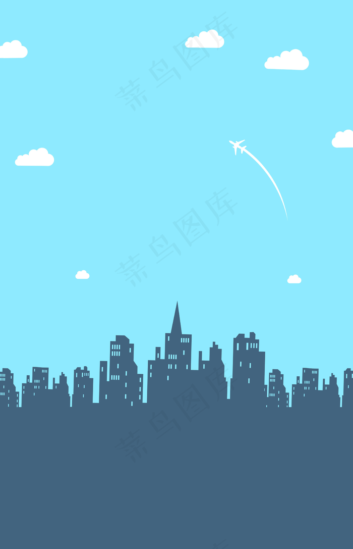 简约扁平城市建筑高清背景