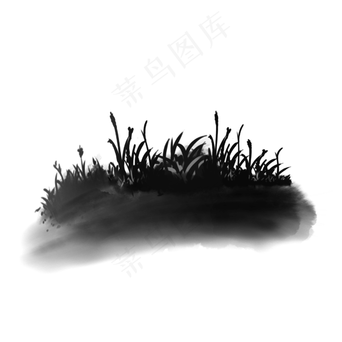 中国风笔触水墨风格笔刷水墨植物(3000X3000(DPI:300))psd模版下载