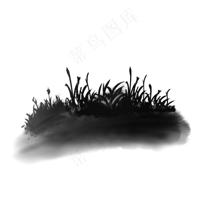 中国风笔触水墨风格笔刷水墨植物(3000X3000(DPI:300))psd模版下载