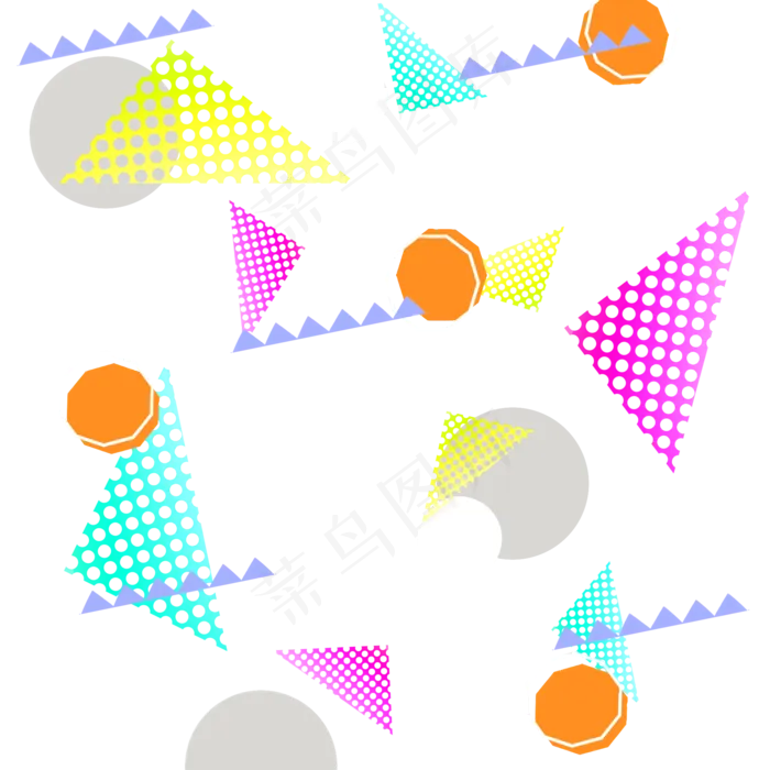 孟菲斯不规则几何图案,免抠元素(2000*2000px 300 dpi )psd模版下载