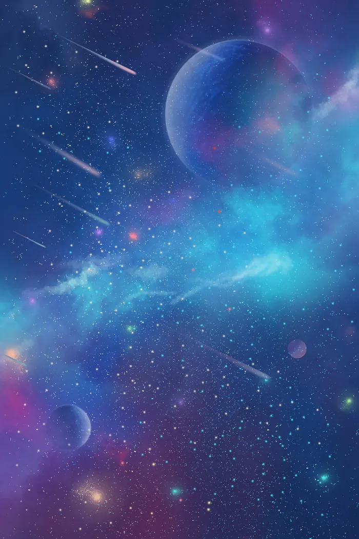 宇宙星空星球宇宙太空流星星星治愈唯美(3545*5315px 300 dpi )psd模版下载