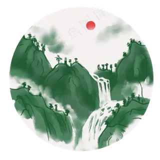 中国风水墨风格古风古典山水