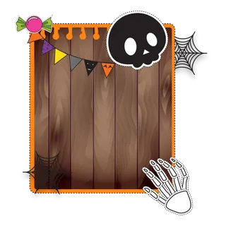 万圣节卡通指示牌装饰,免抠元素