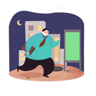 致敬劳动节人物上班族扁平风免扣,免抠元素