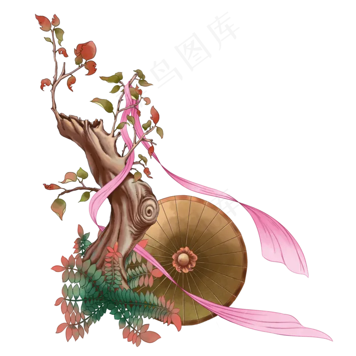 古典树枝树桩(2000X2000(DPI:300))psd模版下载