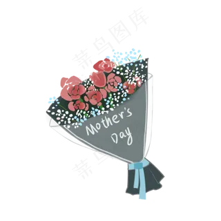母亲节母亲花束卡通