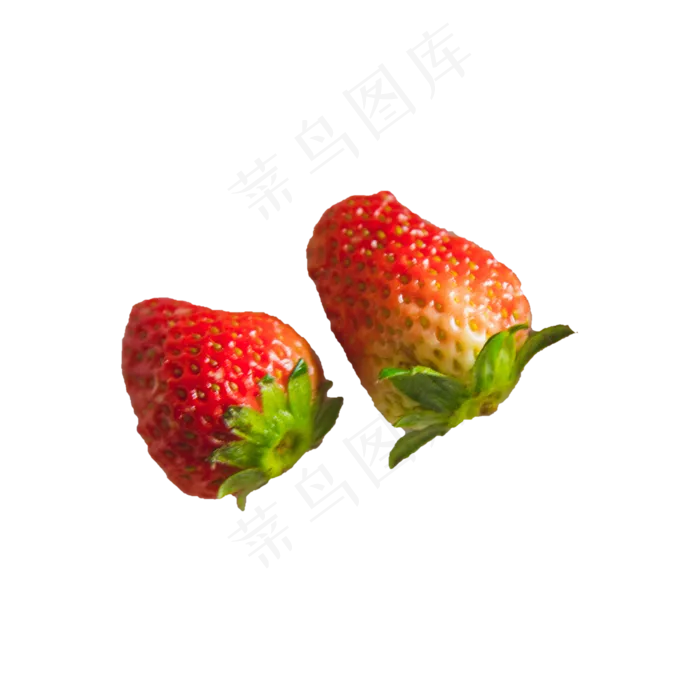 两颗草莓实拍免抠(2000*2000px)psd模版下载