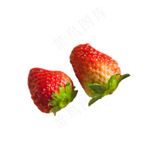 两颗草莓实拍免抠