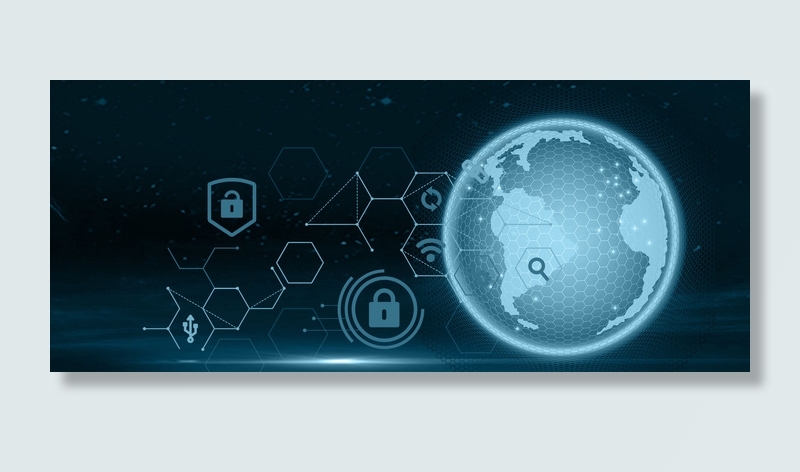 网络安全大气蓝色科技背景海报