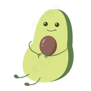绿色可爱呆萌牛油果