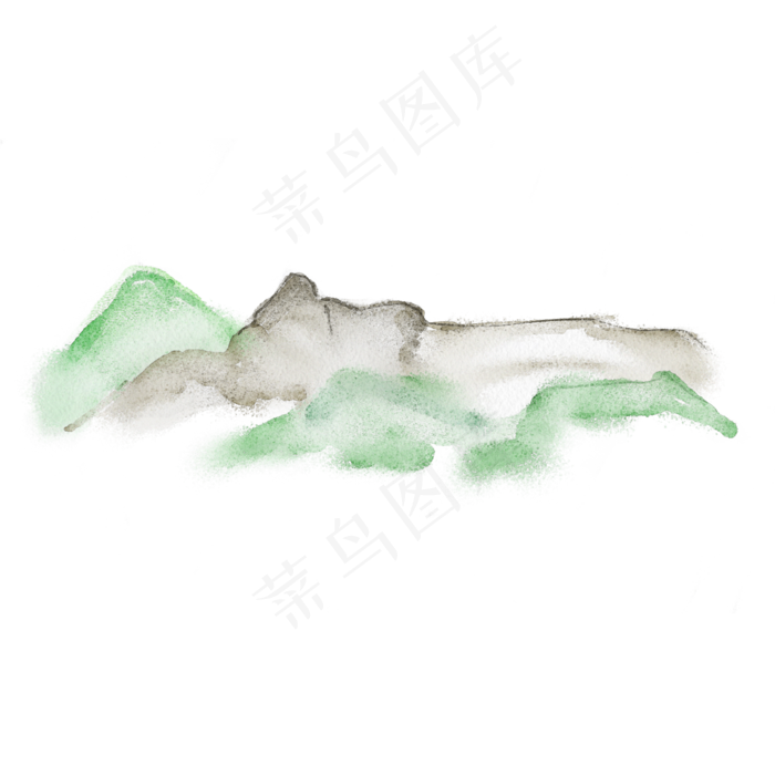 水彩山水淡彩群山(2000X2000(DPI:300))psd模版下载