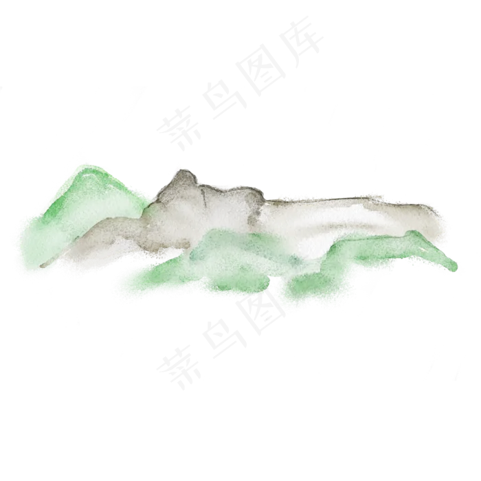 水彩山水淡彩群山(2000X2000(DPI:300))psd模版下载