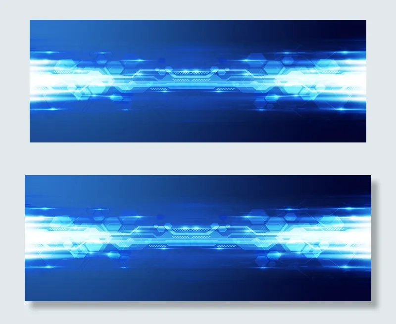 科技炫光灯光蓝色banner(1920*700px 	       )psd模版下载
