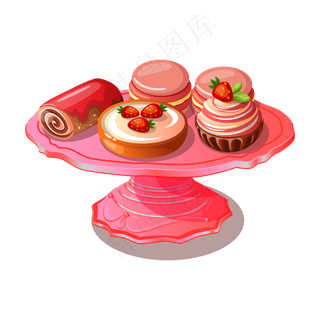 矢量手绘卡通蛋糕,免抠元素