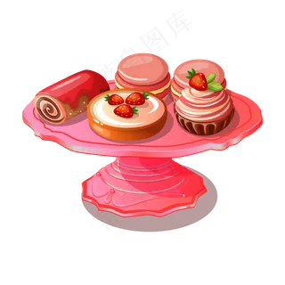 矢量手绘卡通蛋糕,免抠元素