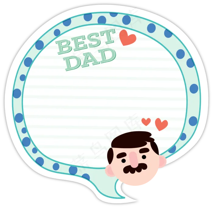 父亲节蓝色气泡边框ai矢量模版下载