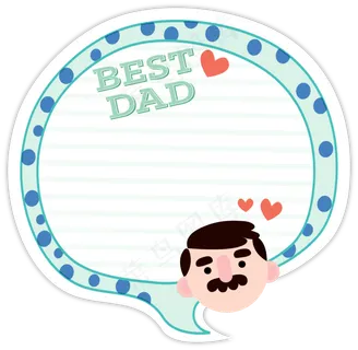 父亲节蓝色气泡边框