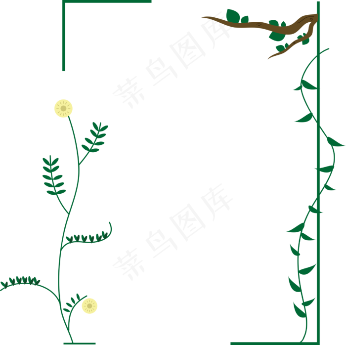 春季树藤花柳边框
