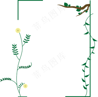 春季树藤花柳边框